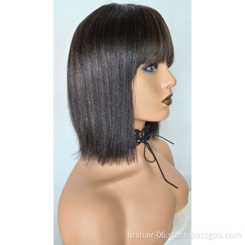 130% 150% 180% Wholesale New Style Cheap Machine Made  brazilian Human customized Hair black woman Wig